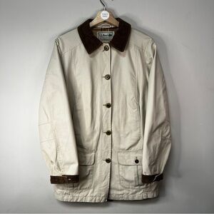 L.L. Bean Cream Jacket with Brown Accents